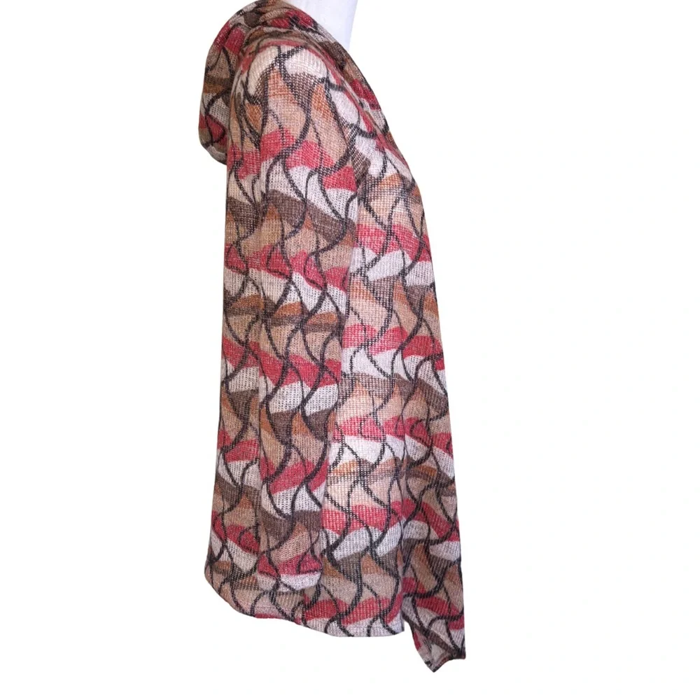 Geometric Patterned Open Front Cardigan - Picture 4 of 10